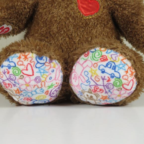 Build A Bear Plush Teddy with Heart Patch & Patterned Paws 2020 Stuffed Animal - Picture 2 of 13